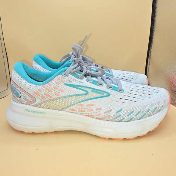 Brooks Glycerin 20 Womens Size: 8.5 B Oyster Latigo Bay Coral Neutral Running - Picture 1 of 9